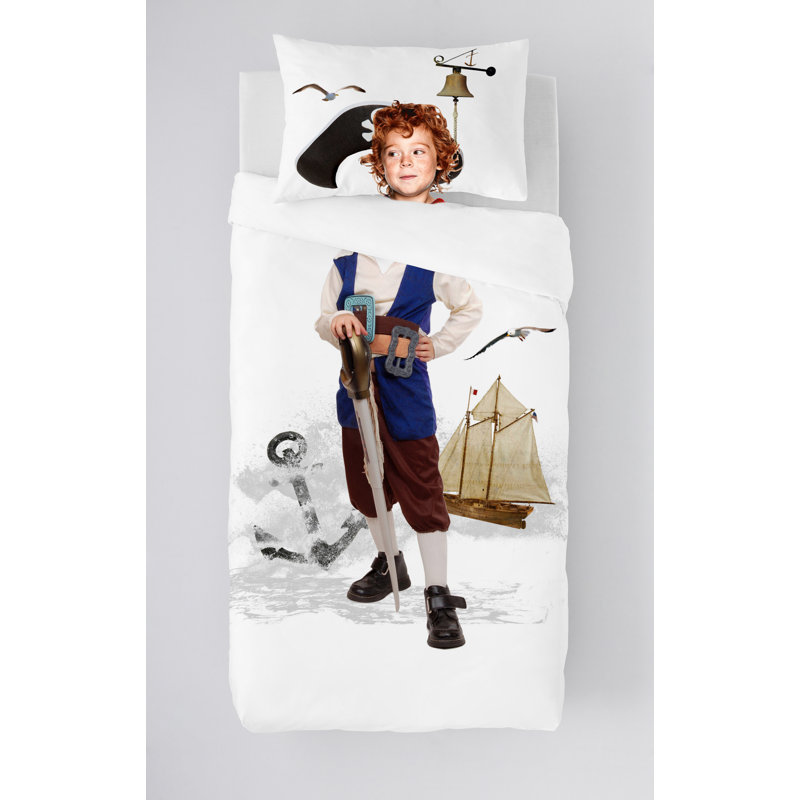 Ensemble de housse de couette pour lit simple 2 pièces pirate 