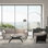 Solid wood simple sofa tea table combination