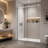 57-60*78 INCH Frame Single Sliding soft-close Shower Doors, Bathroom Sliding Shower Door, (8mm) Thick SGCC Tempered Glass Door For Bathroom Door --Sliver-135828866
