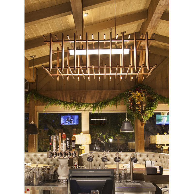 Arca 5 - Light LED Pendant, 3500K (Cool), Black Anodized/Oiled Walnut
