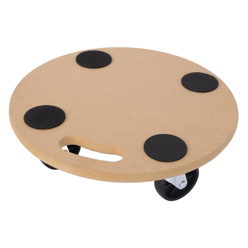 Chariot mobile en bois robuste avec base en bois aggloméré naturel