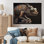 Gros plan sur un caméléon coloré, impression sur toile Zavier