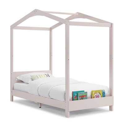 Twin Solid Wood Platform Standard Bed with Shelves by Delta Children