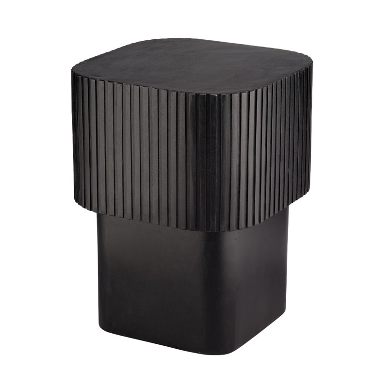 Notch Solid Wood End Table, Black