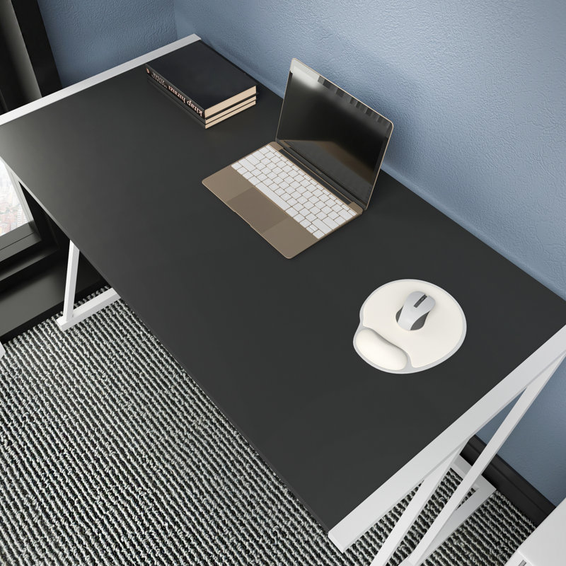 Lenes 120cm W Rectangular Desk, Black/White