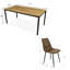 Ensemble de table de salle à manger pour 8 personnes Tapscott avec table rectangulaire de 67 po et 8 chaises rembourrées en cuir