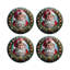 Sous-verres ronds en cuir Santa Claus
