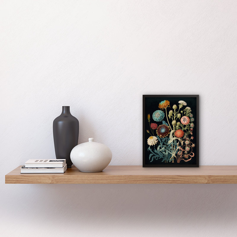 Vintage Botanical Ernst Haeckel Style Plant Study 1 Piece Single Picture Frame Wall Art