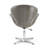 Raspberry Modern Vegan Leather Upholstered Metal Swivel Balloon Chair in Pebble Gray-1281686546