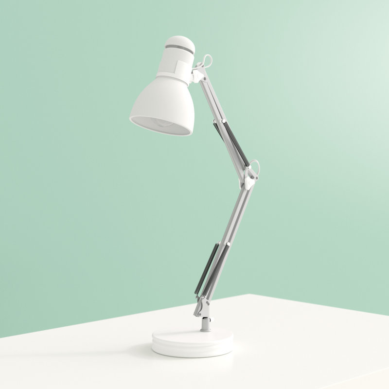 Lakiva Adjustable Metal Desk Lamp Lamp, White