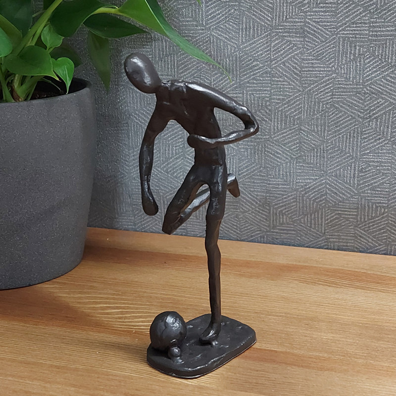 FOOTBALLER Iron Figurine 20cm, Mocha