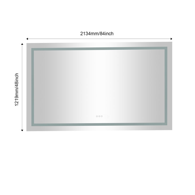 Miroir lumineux de salle de bain / meuble-lavabo à DEL, 48 po x 84 po