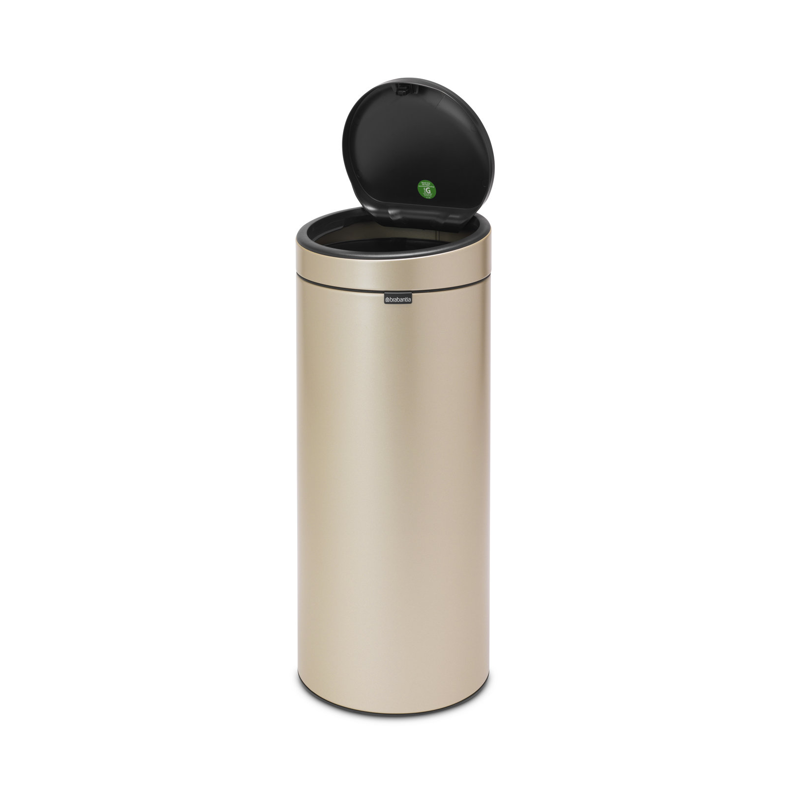 Brabantia 8gal Touch Top Trash Can, Metallic Gold