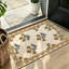 Tapis de sol vintage crème beige à motif de vigne, 119 x 79 cm