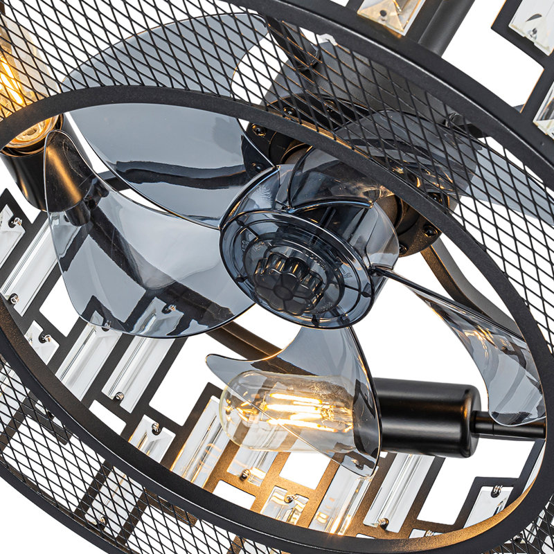 Ventilateur de plafond à cage à 5 pales 18 "avec télécommande