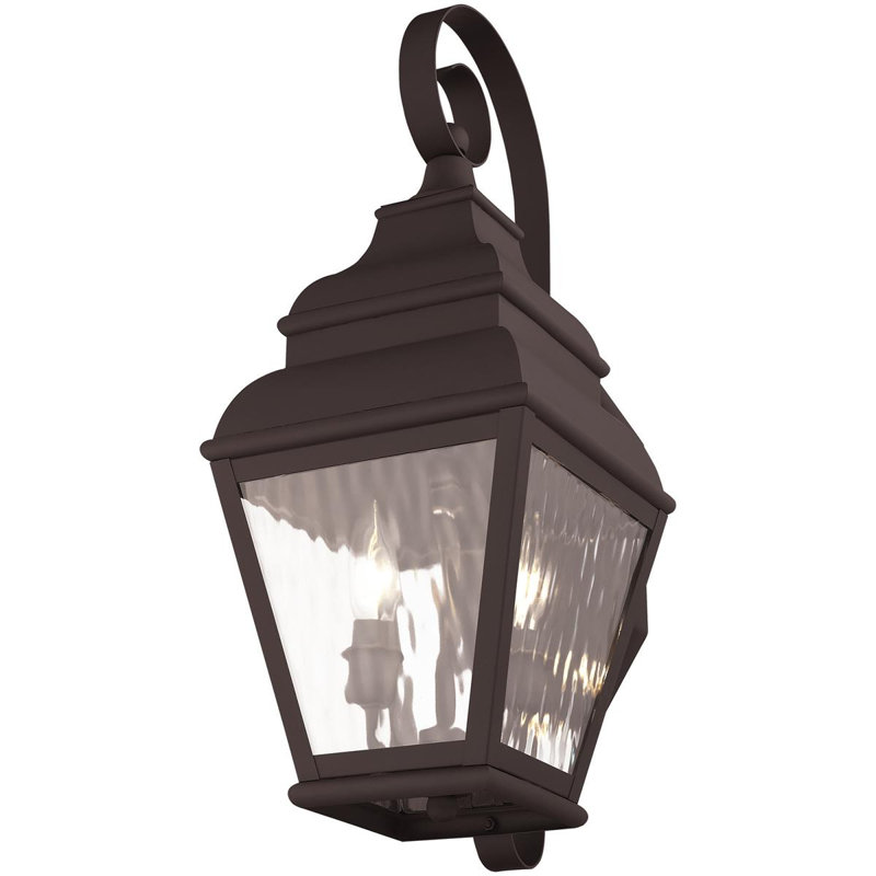 Luminaire suspendu pour lanterne murale d'extérieur 8 pouces 8 lumières - Abat-jour en verre transparent, Bronze