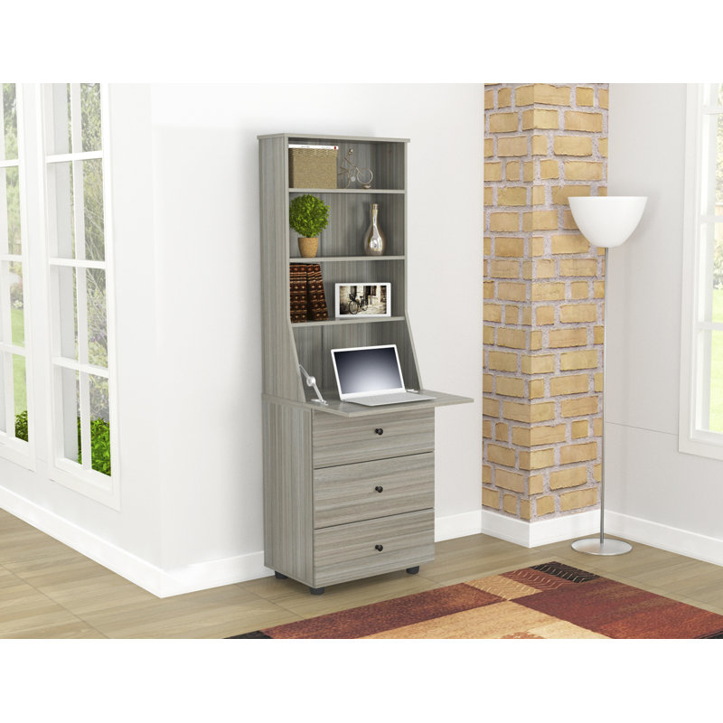 Bureau armoire Wisconsin, Chêne fumé