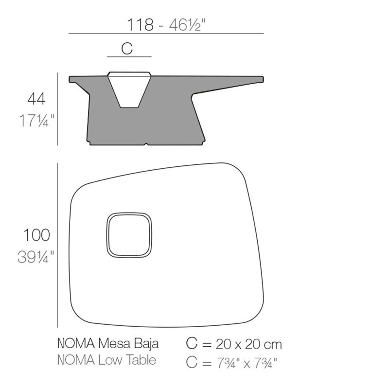 Noma Plastic Coffee Table, Steel
