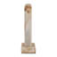 Statue abstraite géométrique en forme de boucle de pierre pour la décoration intérieure - Accent sculptural naturel pour la décoration de salon ou d'étagère - 11 po, brun et blanc