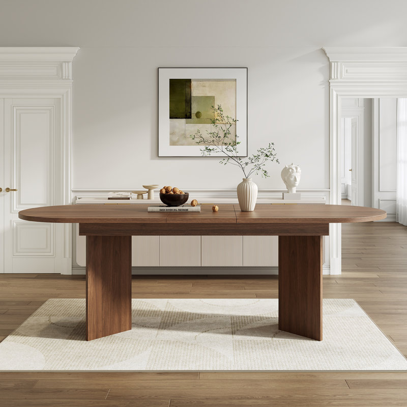 Extendable Dining Table, Brown Wood
