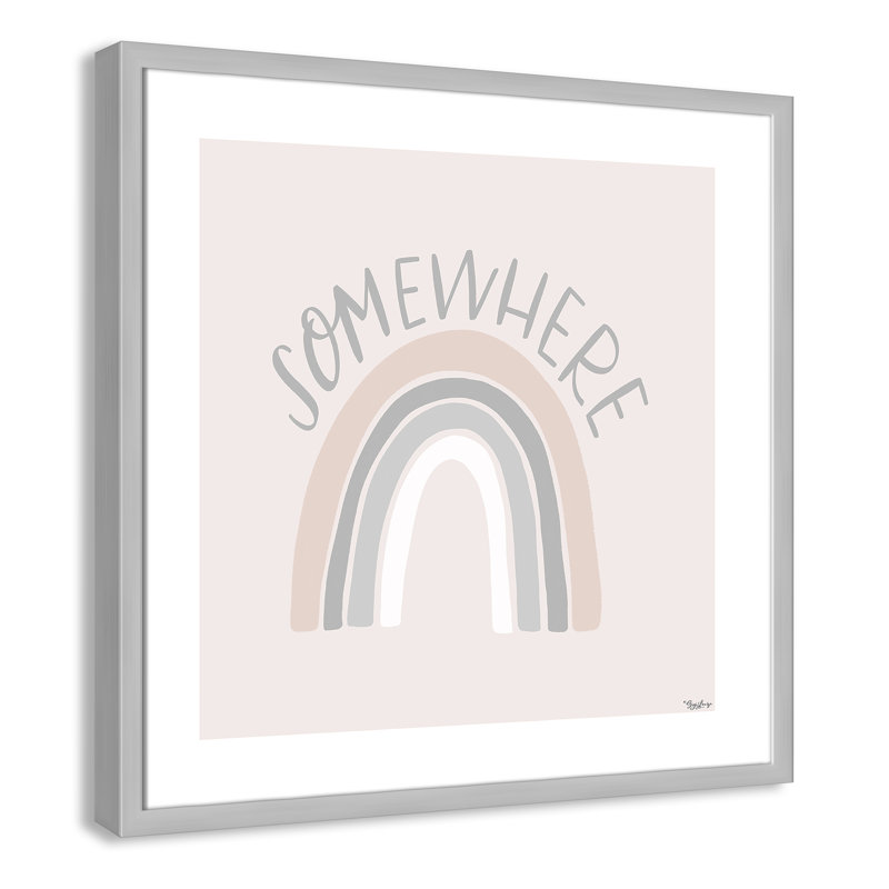Décoration murale pour enfants quelque part, H 23,5 po x l 23,5 po x P 1,19 po, Encadré de boîte argent