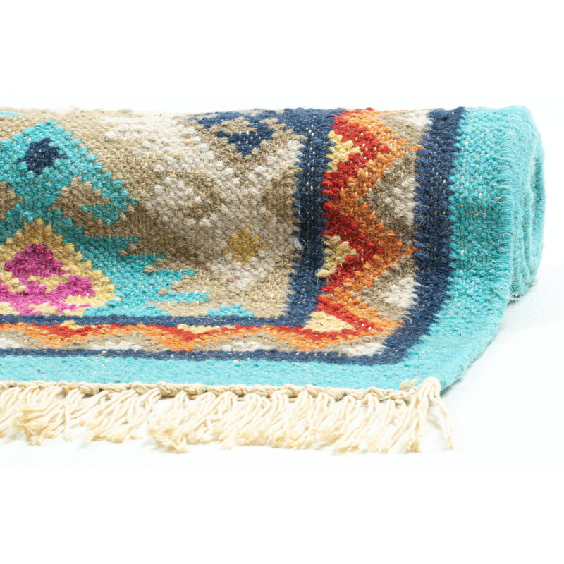 Daveric Southwestern Wool Hand Woven Area Rug, Rectangular 190 x 290cm