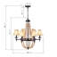 Lustre empire 6 lumières de style bougie avec accents perlés