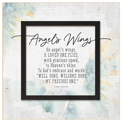 Plaque en bois Angel's Wings - 6 po x 6 1/8 po