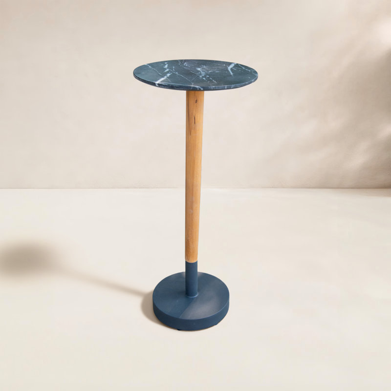 Teak & Marble Composite Cocktail Table, Black