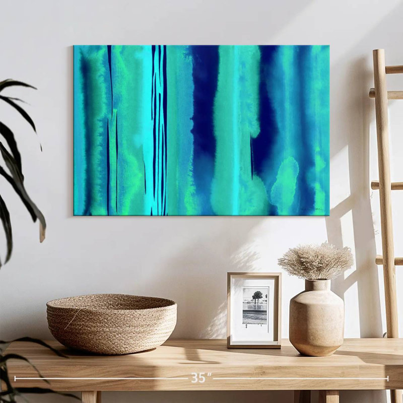 Étude de couleur aqua marine, H 16 po x l 24 po