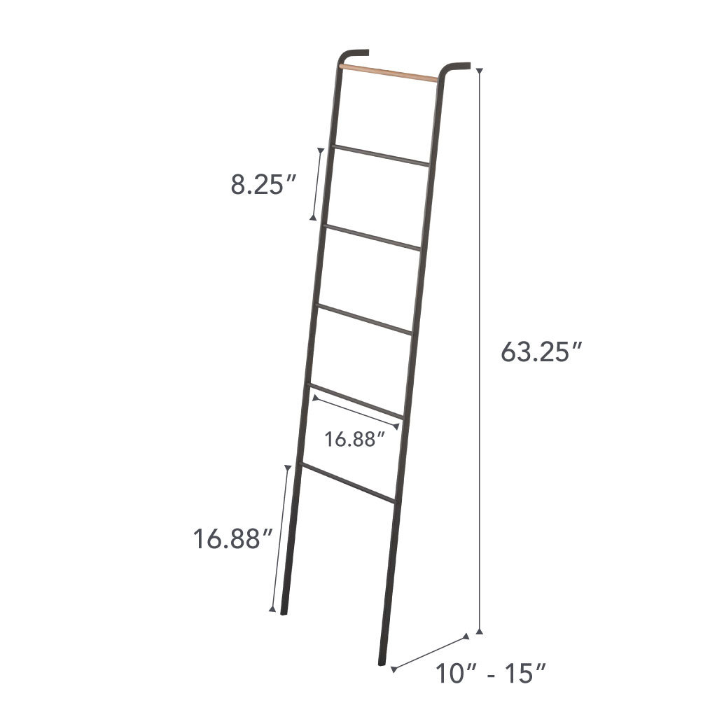Yamazaki Home Leaning Ladder Rack, Steel, Black