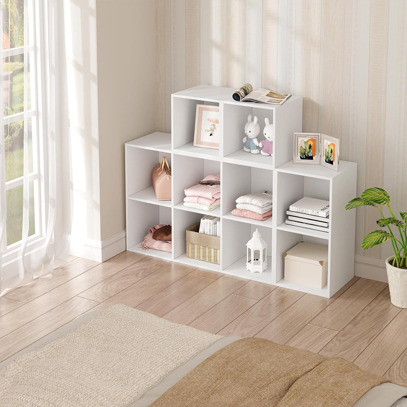 Norford 120cm H x 120cm W Step Bookcase, White