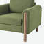 Fauteuil d'appoint surdimensionné, fauteuil de salon rembourré avec pieds en noyer, main courante courbée, vert