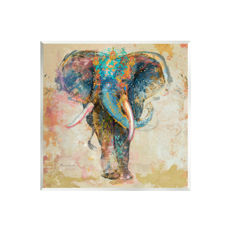 «Vivid Elephant Collage», impression, H 12 po x l 12 po x P 0,5 po, Bois