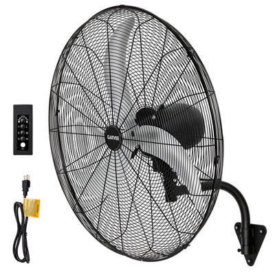 Waterproof 30 Inch Industrial Wall Mount Oscillating Misting Fan - 9500 CFM, 3-Speed, IP44 Rated, Controller, Heavy Duty for Warehouse, Garage, Greenhouse, 110V US Plug - 30'' Fan