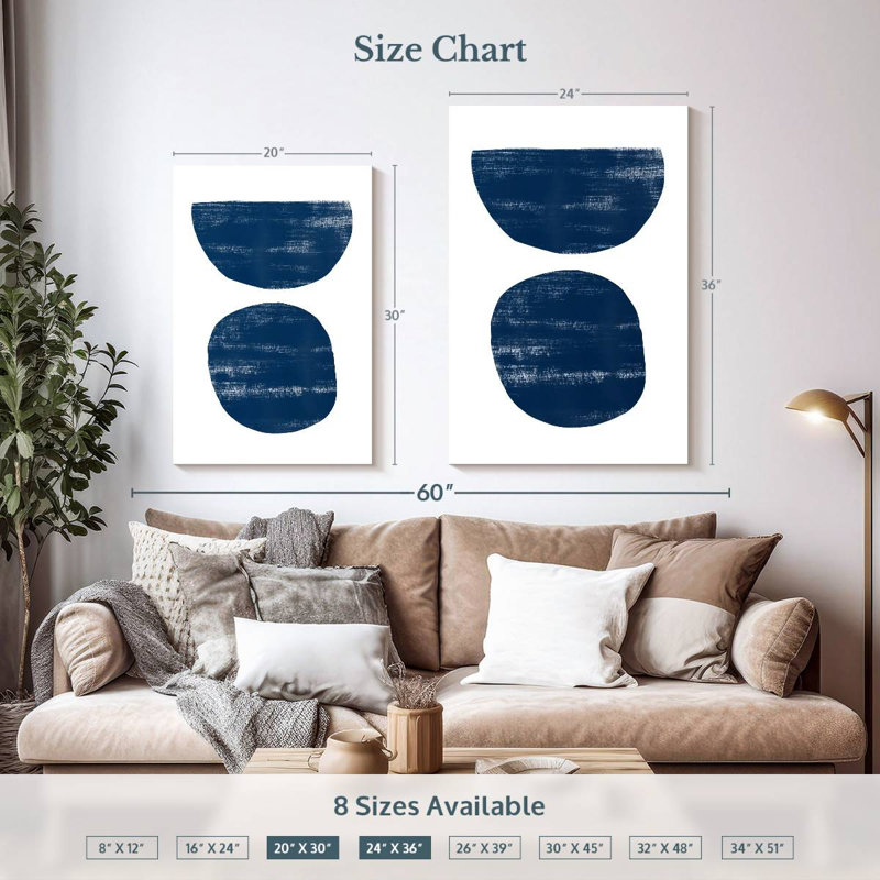 Avery Abstraction I Navy Blue, 36" H x 24" W