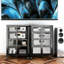 Meuble télé de 91 cm (35,8 po) avec 4 tablettes réglables, portes blindées, structure en acier robuste et roulettes verrouillables. Parfait pour un meuble de rangement haut dans votre salon ou votre centre de divertissement à domicile.