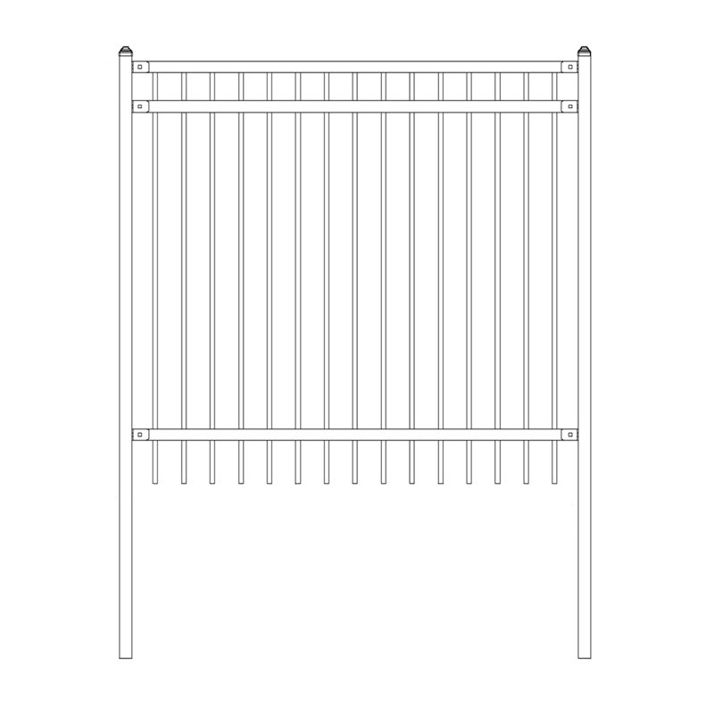 Panneau de clôture en acier sans assemblage 6 pi. i nice diy, H 72 po x l 72 po x P 1,5 po