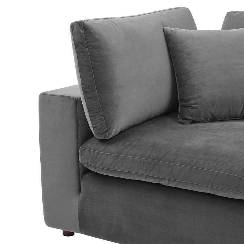 Chaise de coin Commix, Velours gris