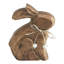 Lapin assis en bois naturel avec perles-106207853
