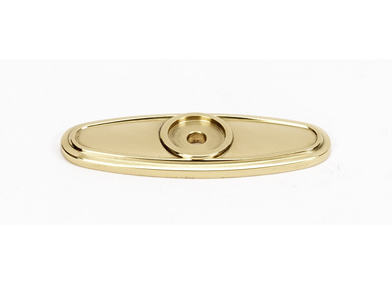 Classic Traditional Metal Knob Backplate, Polished Brass