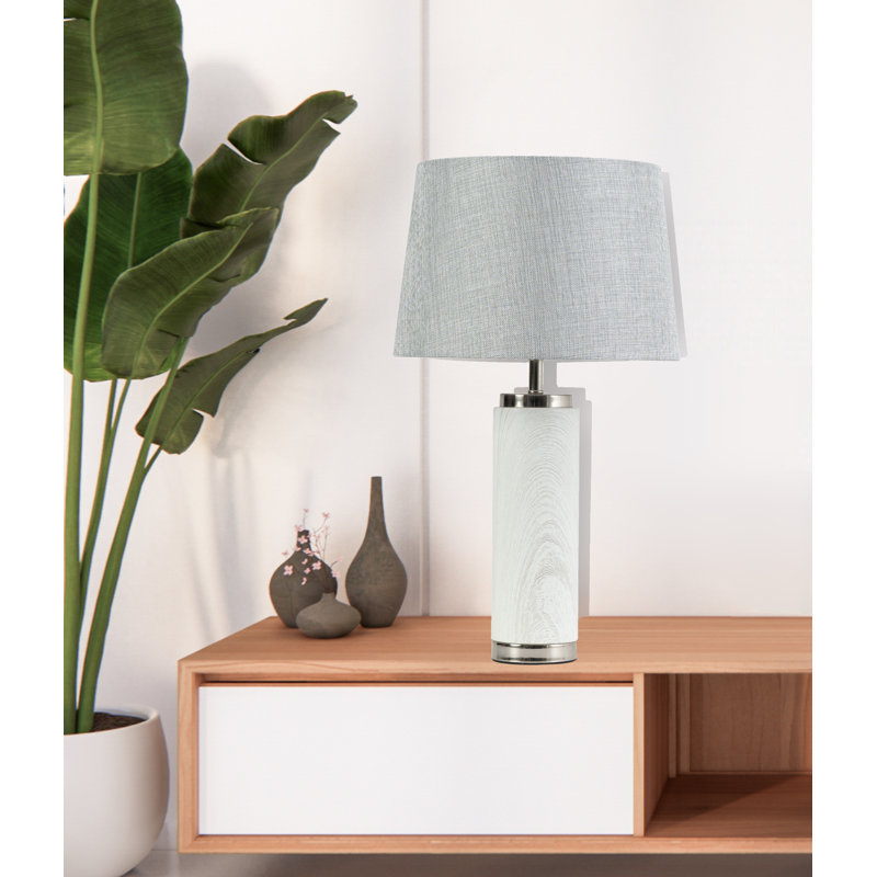 Asghar Metal Table Lamp, Grey, Grey