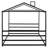 Queen Metal House Bed With Safe Slats