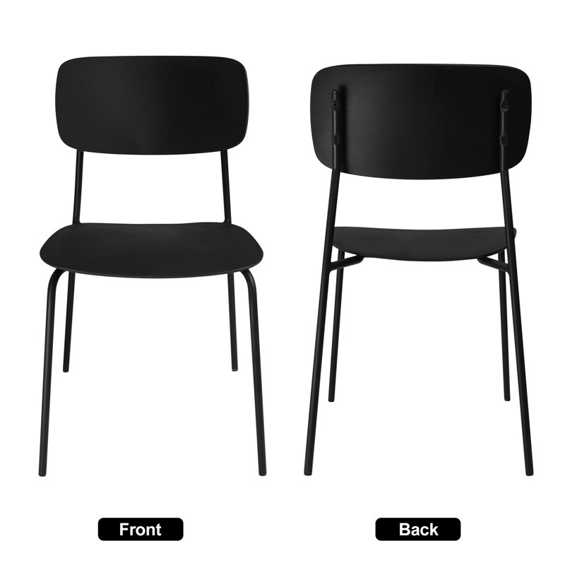 16.92 " H Plastic Side Chair, Black