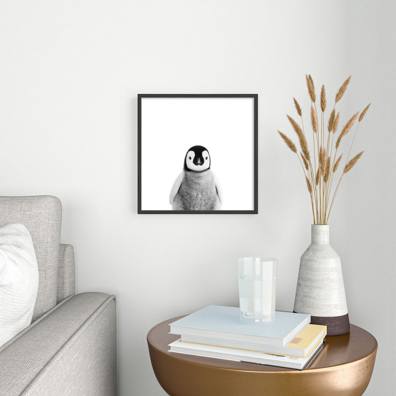 " Baby Penguin Black White ", Black, 10" H x 10" W x 1" D