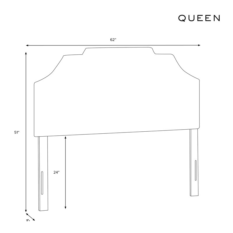 Dwyer Upholstered Headboard, Queen, Dahlia Blue