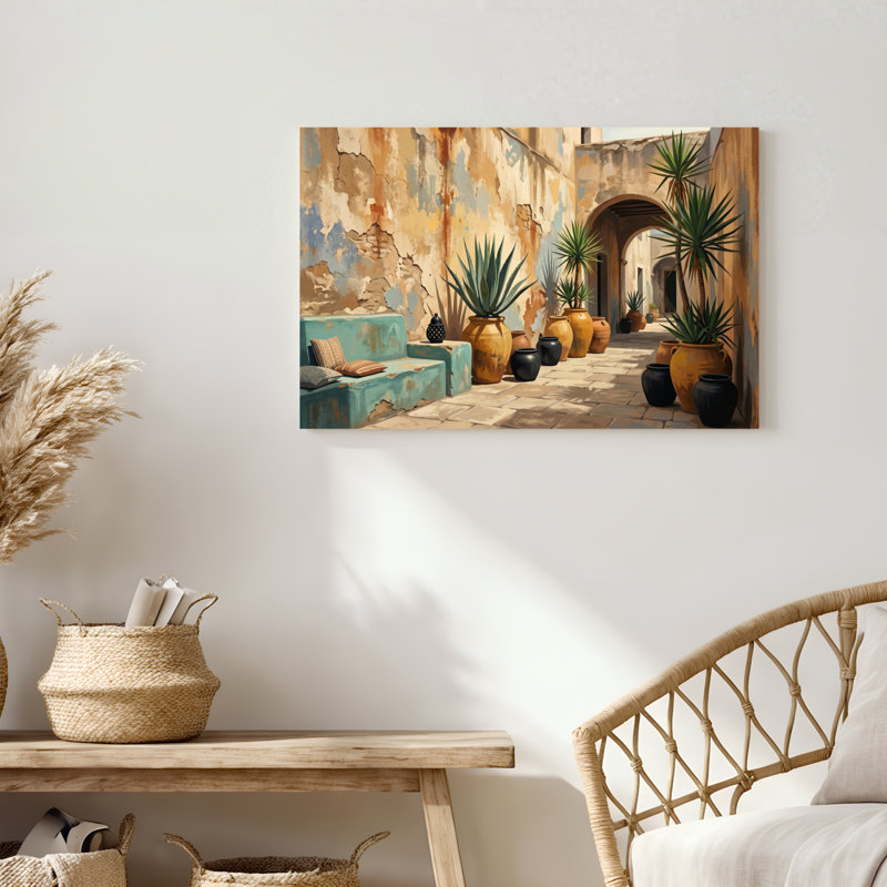 Art mural en toile Gallery Wrap pour le salon, la chambre à coucher, le bureau ou le vestibule - Décoration murale décorative avec cour du désert