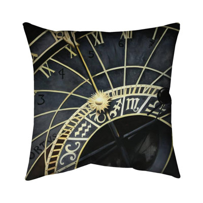 Vitoria Astrologic Clock Throw Pillow -  East Urban Home, FF28BC20B8564993A0F6B9A87BC7BF19