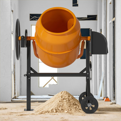 5.0 Cu.ft Highly Efficient Cement Mixer,360Â° Mixing, Rust-resistant Drum, 120v/60hz Portable Wheelbarrow Machine