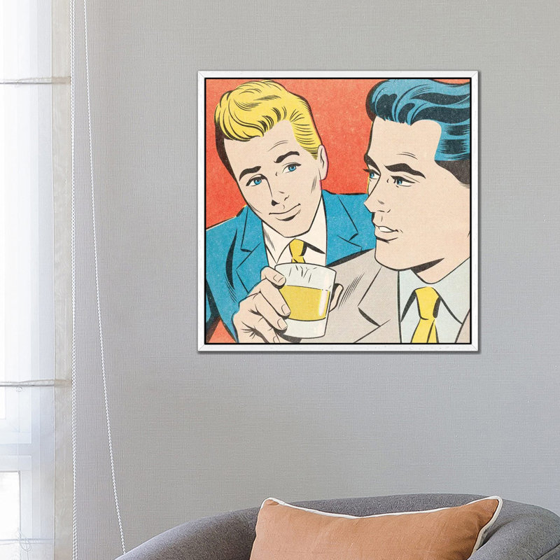Flirt by Joseph McDermott - Print on Canvas, 66.04 cm H x 66.04 cm W, White Framed